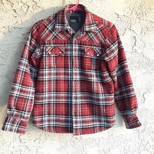 MICROS  Size 10/12 Red Boys Flannel Sweater